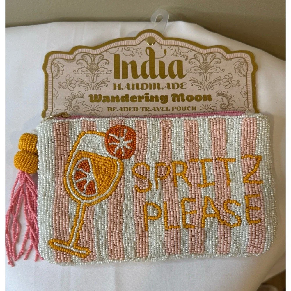 NWT Wandering Moon India Handmade Stripped Beaded